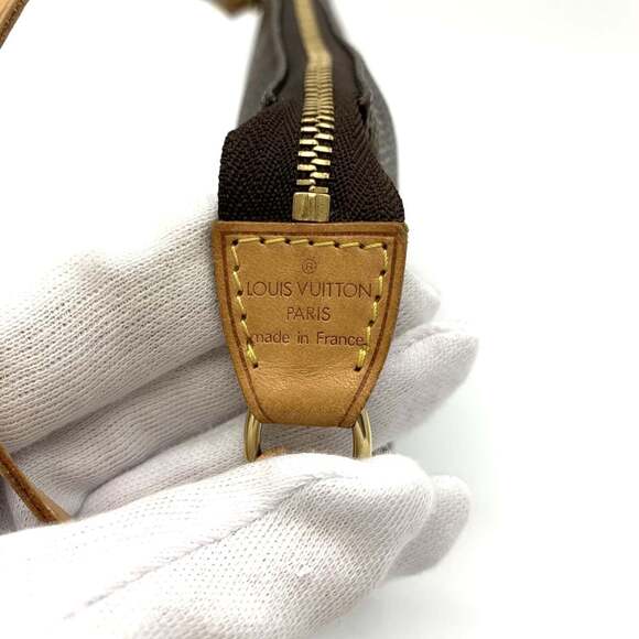 LOUIS VUITTON Authentic Brown Monogram Canvas Pochette Pouch - Picture 8 of 9